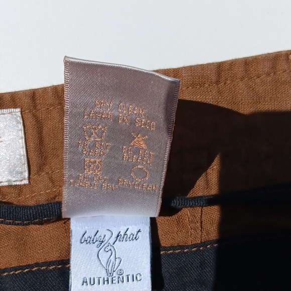 BABY PHAT Women's Brown Linen / Cotton Blend Cargo Shorts - 13 - Picture 7 of 7